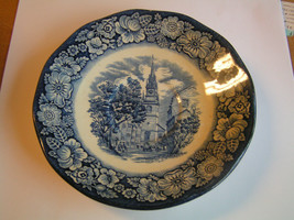 Liberty Blue Historic Colonial Scenes Old North Church Saucers Made In England - £6.71 GBP