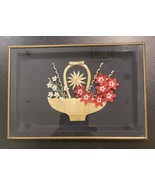 Vintage Ukraine Handmade Decoration Plaque Straw  Flower  Basket  12.5x8... - $1,082.89 MXN