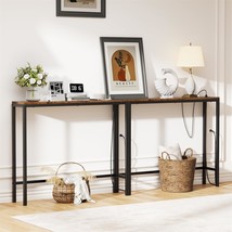 78-Inch Narrow Console Sofa Table With Power Outlets: Long And Skinny Behind The - £84.57 GBP