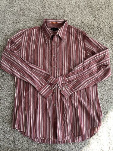 Calvin Klein Men&#39;s Size XL  Striped Long Sleeve Button Down Shirt - $14.01