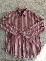 Calvin Klein Men&#39;s Size XL  Striped Long Sleeve Button Down Shirt - £11.17 GBP