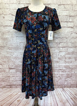 LuLaRoe AMELIA Midi Dress Size S Stretch Colorful Aztec Southwest Print NEW - £28.19 GBP