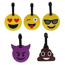 Luggage Tags for Bags Backpacks and Suitcase Smiley Emoji - (Pack of 5)FREE SHIP - £20.56 GBP