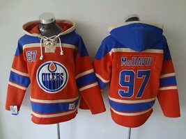 Connor McDavid Edmonton Oilers Orange Lace-Up Pullover Jersey Hoodie  - $59.25