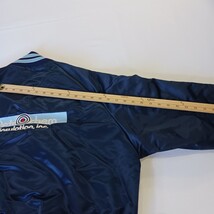 Vintage 1980s Petro-Chem Insulation Men's Blue Satin Varsity Jacket Chest 50" image 8