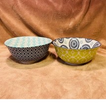 Pair of Certified International 6&quot; Bowls- Geometric Coordinates Series- NEW - $17.82