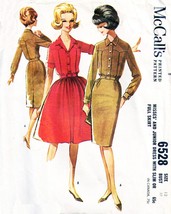 Misses' Shirtwaste Dresses Vintage 1962 Mc Call's Pattern 6528 Size 12 - £14.38 GBP