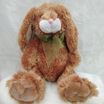 Bunny Rabbit Floppy Ears Pink Nose Green Bow Large Paws13&quot; - £12.65 GBP