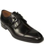 Men&#39;s Shoes Steve Madden Soft Leather upper Buckle Strap Covet Black - $197.10 CAD