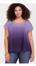 Torrid Chiffon Dolman Sleeve Purple Blouse Plus Size 1 NWT - $418.73 MXN