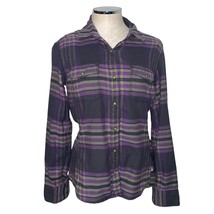 The North Face Womens Plaid Pearl Snap Long Sleeved Shirt Size Medium Pu... - $27.79