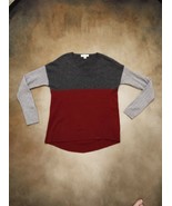 White Warren 100% Cashmere Sweater Unisex  Small Used Gray Maroon Christmas - £36.76 GBP