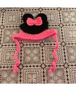 Handmade Crocheted Minnie Mickey Mouse Ears Dog Hat MEDIUM Warm Winter W... - £9.86 GBP