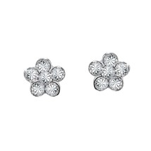 Petite White Cubic Zirconia Flower Sterling Silver Nose Ring or Earrings - $8.90