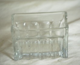 Ribbed Glass Sweeter Sugar Packet Holder Caddy - £10.09 GBP