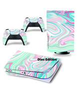 For PS5 Disc Edition Console &amp; 2 Controller Ombre Pearl Vinyl Wrap Skin ... - $297.69 MXN