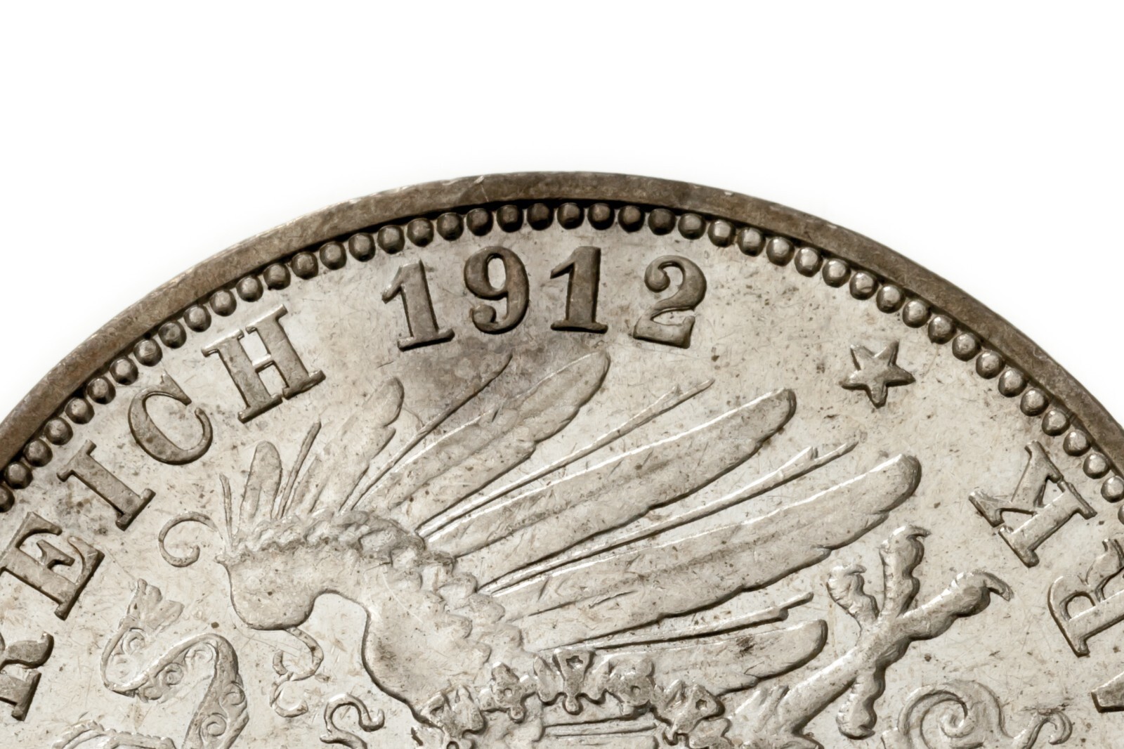 1912-G German States Baden 3 Mark (About Uncirculated, AU) KM# 280 Item image 3