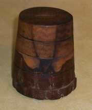 Old Log Bank Mini Whiskey Jug Wood Folk Art Souvenir Curio Lanagan Missouri Mo - £35.92 GBP