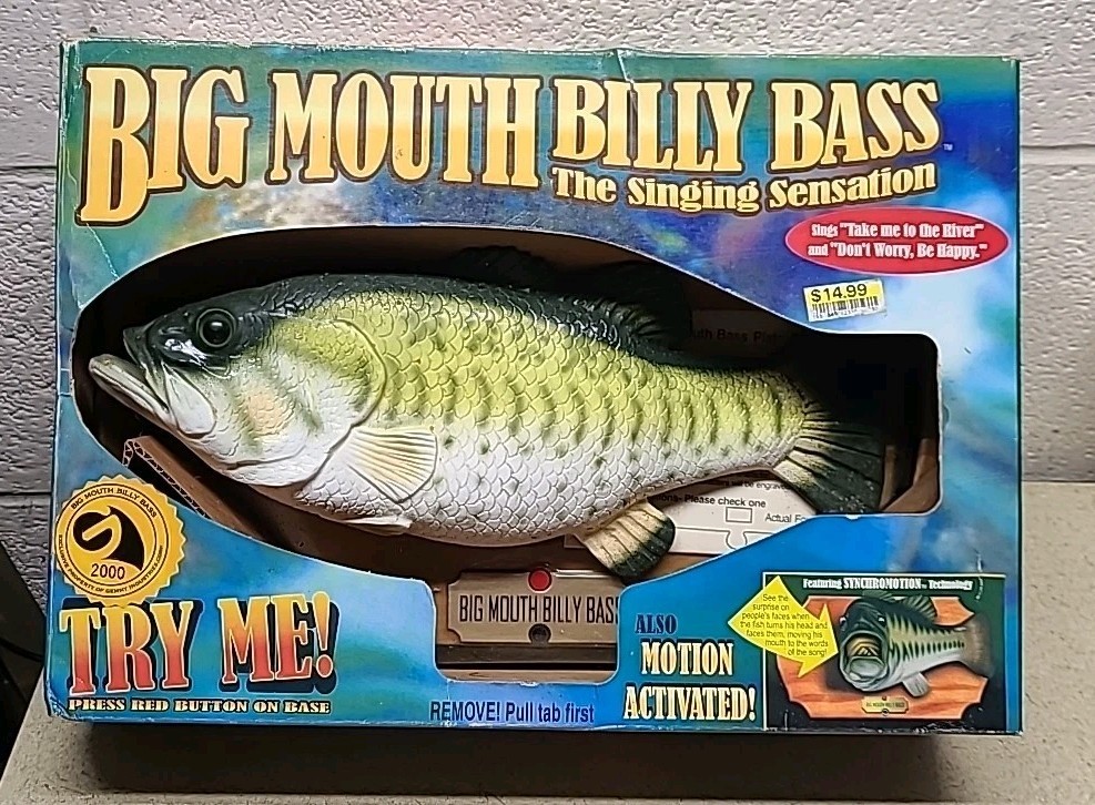 NEW IN BOX Vintage Big Mouth Billy Bass Singing Fish 1998 Motion Activat... - $84.89