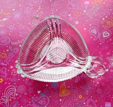 Vintage Hazel Atlas Clear Triangle Pressed Glass Candy Dish, Unique Glass - £6.72 GBP