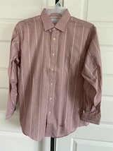 Enro 17 / 34 Big  Cotton Blend Poplin  Fine Grid Prit &amp; Stripe Dress Shi... - $17.81
