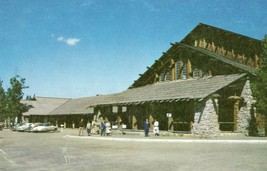 Old Faithful Lodge Unposted Vintage Postcard Yellowstone Park Wyoming - £7.87 GBP