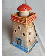 Studio Pottery Lighthouse T-Light Holder With Carry Handle - $955.65 MXN