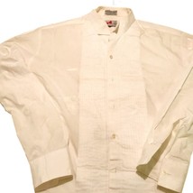 Vintage Lum Fashions Men`s Shirt White Cotton Blend Long Sleeve Button D... - £15.84 GBP