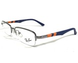 Ray-Ban RB1031 4011 Kinder Brille Rahmen Blau Silber Rechteckig 47-15-125 - £36.47 GBP