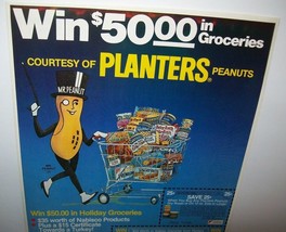 Mr Peanut Vintage 1985 Contest Coupon Planters Nuts Mister Peanuts Shopping Cart - £11.38 GBP