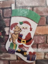 18&quot; Christmas Stocking Storybook Felt Kit Santa Bear Whisper 9223 Hobby Kraft - £11.85 GBP