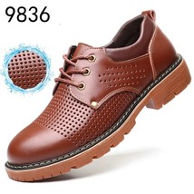 New Autumn Men Genuine Leather Boots Cow Leather Men Ankle low short working Boo - £56.00 GBP