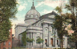Antique Postcard Catholic Cathedral 18th &amp; Rau St. Philadelphia Pa Stamped 1910 - £4.65 GBP