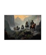 Art Print Cowboy Sitting Oil painting Giclee on Canvas - $12.96 CAD+