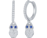 Small huggie hoop owl Women&#39;s Earrings .925 Silver 274046 - $49.99