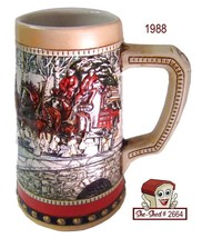 1988 Anheuser Busch Holiday Christmas Beer Stein by Ceramarte vintage Beer Mug - £15.88 GBP