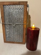 Square wood Lantern with Candlle image 2