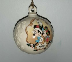 Lenox Disney Mickey &amp; Minnie Under the Mistletoe Ball Ornament 1998 With... - £20.26 GBP
