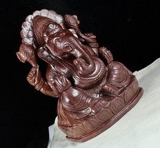 Divine Natural Chocolate Jade 8&quot;  17600 Ct Gemstone Ganesha Statue Home ... - £414.06 GBP
