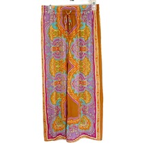 Rachel Zoe Orange Multicolor Modern Floral Wide Leg Palazzo Pants Small - $29.92