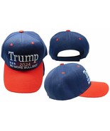 Trump 2024 No More Bull$Hit Navy Blue W/ Red Bill Adjustable Embroidered... - £15.73 GBP
