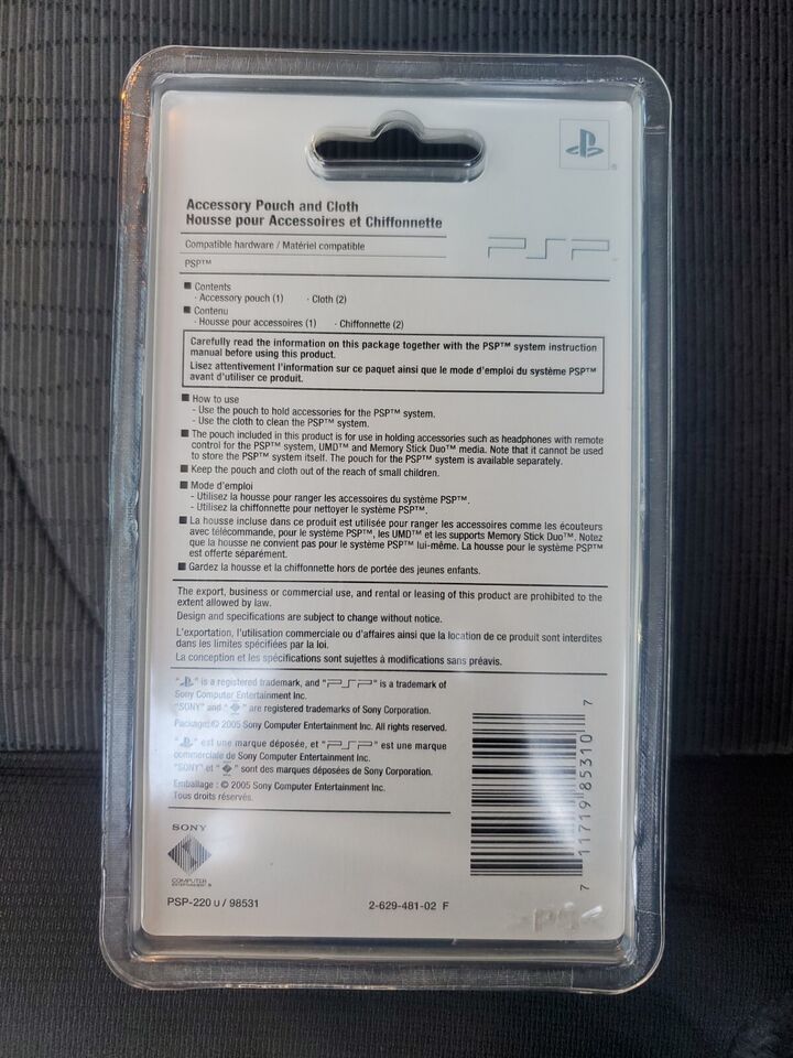 Official Sony PSP Accessory Pouch & Cloth for PSP-220u/98531 NEW Item image 2