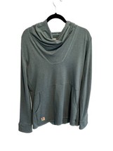 DESO Womens Sweatshirt PHIPPS Green Heathered Cowl Neck Hoodie Sz Large - $66.23