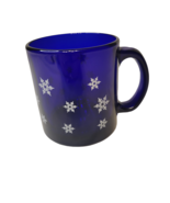 VTG Libbey Cobalt Blue Snowflake Coffee Mug Mid-Century Modern Atomic MC... - $14.84