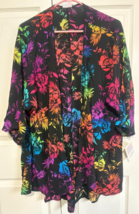 LulaRoe Women Multi-color Large Kimono Sleeve Open Fly Away Lindsay Card... - $19.80