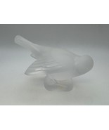 Lalique Frosted Crystal Sparrow With Head Under Wing Figurine - $112.25 CAD