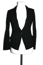 White House Black Market Blazer Jacket Womens Sz 0 Faux Leather Trim Gol... - £17.69 GBP