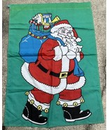 Vtg Santa Claus Toy Bag Christmas Yard Porch Garden Flag  Approx 40” X 28” - £4.65 GBP