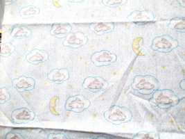 Fabric Concord  Bunny Cloud Moon on Blue Speckled to Quilt Craft 20&quot; x 30&quot; $3.50 - £2.80 GBP