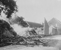 Belgian farm house burned by invading German soldiers World War I WWI 8x... - £7.04 GBP